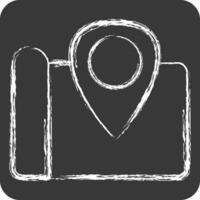 Icon Map. related to Backpacker symbol. chalk Style. simple design editable. simple illustration vector