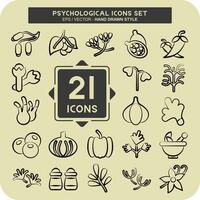 Icon Set Herbs and Spices. related to Vegetables symbol. hand drawn style. simple design editable. simple illustration vector