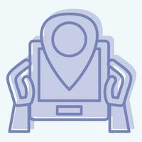 Icon GPS. related to Backpacker symbol. two tone style. simple design editable. simple illustration vector