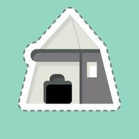 Sticker line cut Tent. related to Backpacker symbol. simple design editable. simple illustration vector