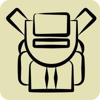 Icon Backpack. related to Backpacker symbol. hand drawn style. simple design editable. simple illustration vector