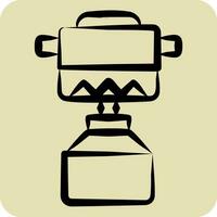 Icon Backpacking Stove. related to Backpacker symbol. hand drawn style. simple design editable. simple illustration vector