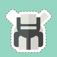 Sticker line cut Backpack. related to Backpacker symbol. simple design editable. simple illustration vector