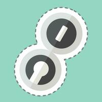 Sticker line cut Compass. related to Backpacker symbol. simple design editable. simple illustration vector