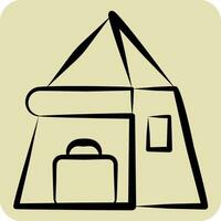 Icon Tent. related to Backpacker symbol. hand drawn style. simple design editable. simple illustration vector