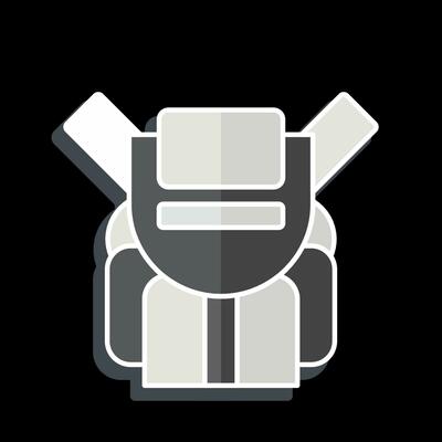 Icon Backpack. related to Backpacker symbol. glossy style. simple design editable. simple illustration