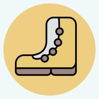 Icon Hiking Boots. related to Backpacker symbol. color mate style. simple design editable. simple illustration vector