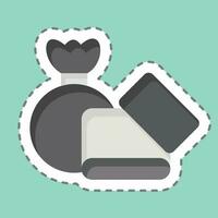 Sticker line cut Garbage. related to Backpacker symbol. simple design editable. simple illustration vector