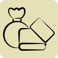 Icon Garbage. related to Backpacker symbol. hand drawn style. simple design editable. simple illustration vector