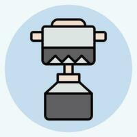 Icon Backpacking Stove. related to Backpacker symbol. color mate style. simple design editable. simple illustration vector