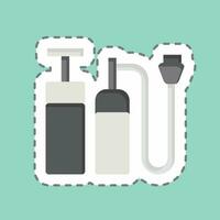 Sticker line cut Hand Pump. related to Backpacker symbol. simple design editable. simple illustration vector