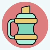 Icon Water Bottles. related to Backpacker symbol. color mate style. simple design editable. simple illustration vector