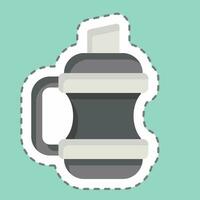 Sticker line cut Water Bottles. related to Backpacker symbol. simple design editable. simple illustration vector