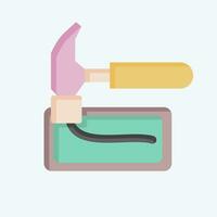 Icon Brick Hammer. related to Construction symbol. flat style. simple design editable. simple illustration vector