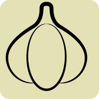 Icon Garlic. related to Herbs and Spices symbol. hand drawn style. simple design editable. simple illustration vector