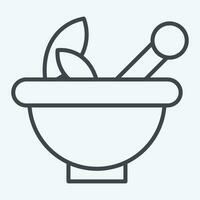 Icon Pestle and Mortar. related to Herbs and Spices symbol. line style. simple design editable. simple illustration vector