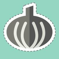 Sticker line cut Onion. related to Herbs and Spices symbol. simple design editable. simple illustration vector