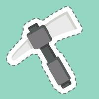 Sticker line cut Pick axe. related to Construction symbol. simple design editable. simple illustration vector