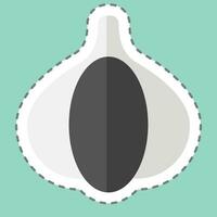 Sticker line cut Garlic. related to Herbs and Spices symbol. simple design editable. simple illustration vector