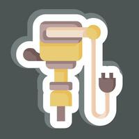 Sticker Jack Hammer. related to Construction symbol. simple design editable. simple illustration vector