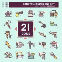 Icon Set Construction. related to Building symbol. MBE style. simple design editable. simple illustration vector