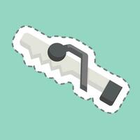 Sticker line cut Hand Saw. related to Construction symbol. simple design editable. simple illustration vector