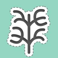 Sticker line cut Dill. related to Herbs and Spices symbol. simple design editable. simple illustration vector