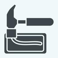 Icon Brick Hammer. related to Construction symbol. glyph style. simple design editable. simple illustration vector