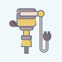 Icon Jack Hammer. related to Construction symbol. doodle style. simple design editable. simple illustration vector