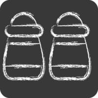 Icon Salt and Pepper. related to Herbs and Spices symbol. chalk Style. simple design editable. simple illustration vector