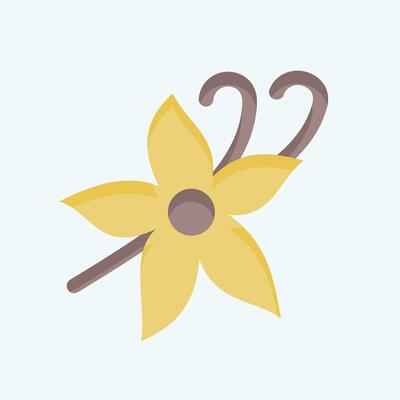 Icon Vanilla. related to Herbs and Spices symbol. flat style. simple design editable. simple illustration