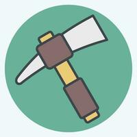 Icon Pick axe. related to Construction symbol. color mate style. simple design editable. simple illustration vector