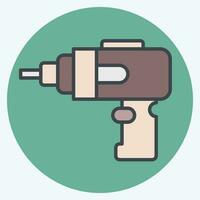 Icon Cordless Drill. related to Construction symbol. color mate style. simple design editable. simple illustration vector