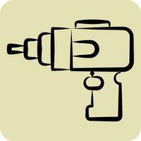 Icon Cordless Drill. related to Construction symbol. hand drawn style. simple design editable. simple illustration vector