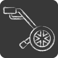 Icon Measuring Wheel. related to Construction symbol. chalk Style. simple design editable. simple illustration vector