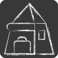 Icon Tent. related to Backpacker symbol. chalk Style. simple design editable. simple illustration vector