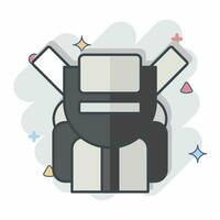 Icon Backpack. related to Backpacker symbol. comic style. simple design editable. simple illustration vector