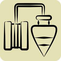 Icon Plumb Bob. related to Construction symbol. hand drawn style. simple design editable. simple illustration vector