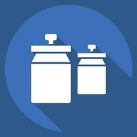 Icon Canister. related to Backpacker symbol. long shadow style. simple design editable. simple illustration vector