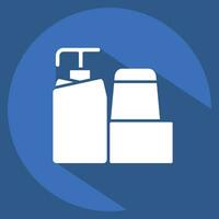 Icon Hygiene Items. related to Backpacker symbol. long shadow style. simple design editable. simple illustration vector