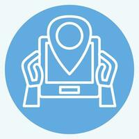 Icon GPS. related to Backpacker symbol. blue eyes style. simple design editable. simple illustration vector