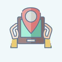 Icon GPS. related to Backpacker symbol. doodle style. simple design editable. simple illustration vector