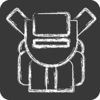 Icon Backpack. related to Backpacker symbol. chalk Style. simple design editable. simple illustration vector