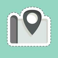 Sticker line cut Map. related to Backpacker symbol. simple design editable. simple illustration vector