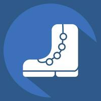 Icon Hiking Boots. related to Backpacker symbol. long shadow style. simple design editable. simple illustration vector