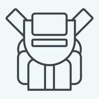 Icon Backpack. related to Backpacker symbol. line style. simple design editable. simple illustration vector