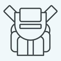 Icon Backpack. related to Backpacker symbol. line style. simple design editable. simple illustration vector