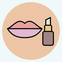 Icon Lip Balm. related to Backpacker symbol. color mate style. simple design editable. simple illustration vector