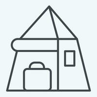 Icon Tent. related to Backpacker symbol. line style. simple design editable. simple illustration vector