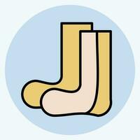 Icon Hiking Socks. related to Backpacker symbol. color mate style. simple design editable. simple illustration vector